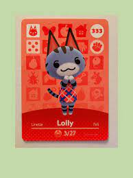Lolly Amiibo Card 333 Animal Crossing Amiibo Cards Animal Crossing Cats Animal Crossing Villagers