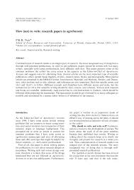 2 organization of a research paper: Pdf How Not To Write Research Papers In Agroforestry