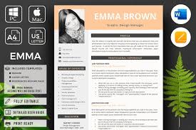 Your goal, in your cover letter, is to reassure them, briefly, that you are ready, willing and able to return to work. Modern Cv With Picture Cover Letter And References Page 561137 Resume Templates Design Bundles