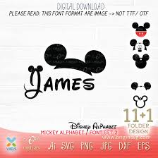 Disney Font Alphabet Svg Mickey Mouse Cricut Silhouette Name Tag Birthday