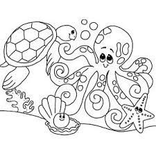 Sea Animals Cute Sea Animals Gathering Coloring Page Cute Sea Animals Ocean Coloring Pages Animal Coloring Pages Turtle Coloring Pages