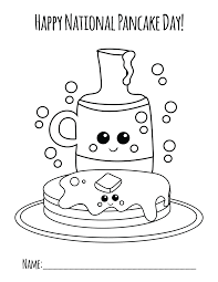 This coloring page is a great way to encourage your little ones to get their hands at making pancakes. National Pancake Day Coloring Page Primoparty Pancake Day Colouring Pages Pancake Day National Pancake