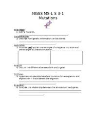 Some mutations affect a single gene, while others affect an entire 7 section 9.3: Mutation Worksheet Teachers Pay Teachers