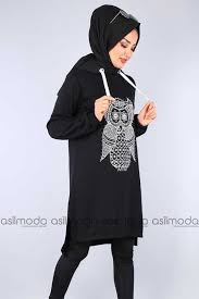 Incili Baykus Desen Tesettur Tunik Siyah En Yeniler Tunik Zeta Tunik Kapsonlular Giyim