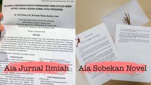 Surat undangan juga merupakan hal terpenting yang tak boleh terlewatkan mengingat acara tersebut adalah acara sacral yang tidak boleh terlupakan. Sempat Viral Undangan Nikah Format Jurnal Ilmiah 5 Undangan Kreatif Ini Juga Tak Kalah Unik