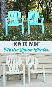 How To Spray Paint Plastic Lawn Chairs Dans Le Lakehouse Painted Patio Painted Outdoor Furniture Plastic Patio Furniture