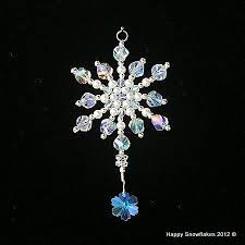 Crystal Snowflake Christmas Snowflakes Ornaments Beaded Christmas Ornaments Beaded Snowflakes Ornament