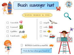 Trishsutton.com newsletter subscribers have exclusive access to all of my printables. Beach Scavenger Hunt Treasure Hunt 4 Kids Free Games