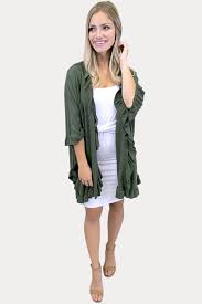 The sleeves are wide & it's so comfortable with a casual chic look. Women S Knit Ruffle Kimono In Olive Sexy Mama