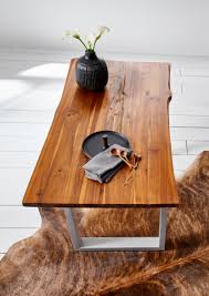 Jeder massivholztisch ist ein unikat und gibt ihren. Esstisch Baumkante Massiv Akazie Cognac 180 X 90 Silber Ida