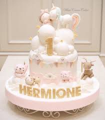 Cute 1st Birthday Cake For Hermione Customize Handmade 3dcake Icing Fondant Cake Cakes 1st Birthday Cake For Girls Girl Cakes First Birthday Cakes