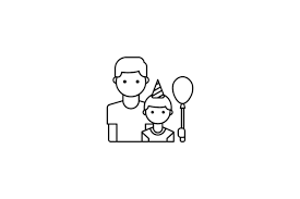 Father and son (comics), cartoon characters created by e. Family Icon Father Son Balloon Line Grafik Von Geometricspacestudio Creative Fabrica