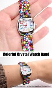 This $300 watch strap is made from scraps. Colorful Crystal Watch Band Ilovetocreate