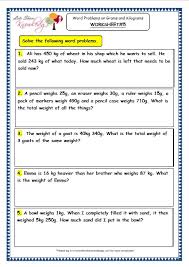 In this coloring math worksheet, your child will complete each picture, then solve the word problems using addition or subtraction. Grade 3 Maths Worksheets 12 7 Word Problems On Grams And Kilograms Lets Share Knowledge