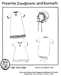 preemie daygowns and bonnets ginger snaps designs