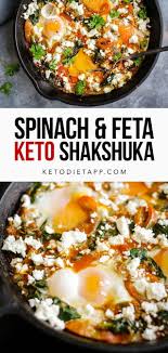 Low Carb Spinach Feta Shakshuka In 2020 Spinach And Feta Shakshuka Low Carb Breakfast Recipes