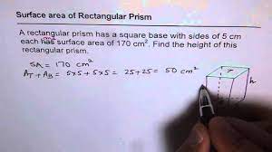 The surface area of a rectangular prism calculator gives us the answer: 13 Height Of Rectangular Prism From Given Surface Area And Base Youtube