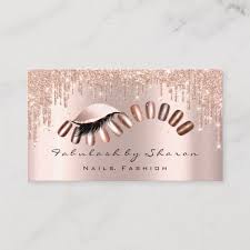 Makeup Artist Nails Glitter Drips Rose Lashes Business Card Zazzle Com Beauty Business Cards Glitter Nails Makeup Business Cards