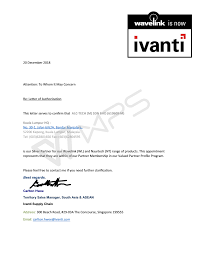 Letter of undertaking malaysia embassy. Authorization For Alc As Silver Partner From Ivanti We Are Providing You The Te Program For Your Erp Solution