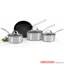 Circulon Genesis Stainless Steel Non Stick 4 Piece Cookware Set Costco Uk Cookware Set Stainless Steel Cookware Set Stainless Steel Pans