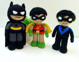 (the leggings were in the girls' department, and our boy is too small for those sizes, so momma ran a seam up the outsides of the pants to make them smaller. Batman Amigurumi Amigurumi Doll Crochet Crochet Amigurumi