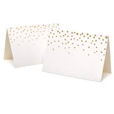 Why waste paper on a place card you may never use again? 50 Gold Foil Dots Place Cards For Weddings Party Event Dinner Buffet Table Setting Name Placecards 2 5 X 3 75 Gold Foil Dotted Tent Cards Amazon In Home Kitchen