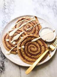 Cinnamon Roll Pancakes Healthy Icing Vegan Gf From My Bowl