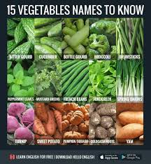 15 Vegetable Name Learn English Vegetables Food Vocabulary