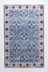 Caroline Blue Coral Medallion Border Rug Magnolia home by joanna gaines.