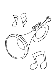 These music notes coloring sheets will make kids familiar with the concept of music. Trumpet And Notes Coloring Page