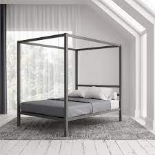 (+ size and upholstery color) free shipping. Dhp Modern Canopy Gunmetal Gray Metal Bed Queen Walmart Com Walmart Com