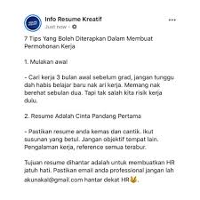 Contoh lain bagi objektif dan matlamat kerjaya (apa yang anda ingin. Resume Kreatif Twitterissa 7 Tips Yang Boleh Diterapkan Dalam Membuat Permohonan Kerja Tiada Jalan Mudah Untuk Berjaya Dalam Kerjaya Anda Perlu Bijak Kuat Bekerja Dan Menjaga Hubungan Baik Dengan Semua Individu Dalam