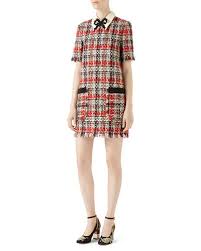 Gucci Embroidered Multicolor Tweed Dress Black Embroidered Dress Tweed Dress Elegant Mini Dress