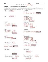 Your answers are highlighted below. Practice Molar Mass 1 0 Answer Key By The Chem Teacher Tpt
