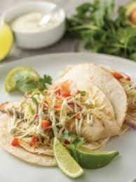 Fish tacos with cabbage slaw and avocado crema. Fish Tacos With Cabbage Slaw And Avocado Crema Simply Better Living