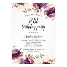 Maybe you would like to learn more about one of these? Bloom Watercolor Purple Floral 21st Birthday Party Invitation Zazzle Com 60th Birthday Party Invitations Floral Birthday Invitations Birthday Party Invitations