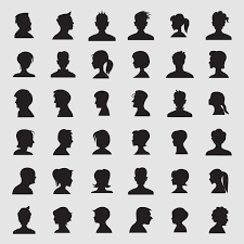 Male And Female Head Silhouettes Avatar Profile Icons Human Etsy In 2021 Woman Face Silhouette Silhouette Canvas Silhouette People