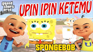 Upin Ipin Ketemu Spongebob Gta Lucu Youtube