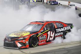 The daytona 500 has been postponed by rain for the first time since 2012, dampening nascar's season opener that started with a ballyhooed visit from president donald trump. Truex Holds On To Win Rain Delayed Martinsville Nascar Cup R
