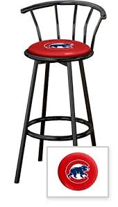 All bar stools can be shipped to you at home. 1 29 Black Metal Finish Bar Stool With Backrest Featuring The Chicago Cubs Mlb Team Logo