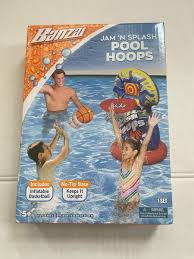 Banzai Jam N Splash Pool Hoops Game Basketball Summer Inflatanle w Ball |  eBay
