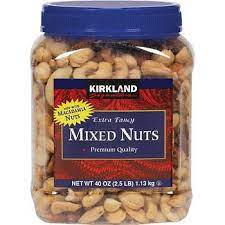 Kirkland Signature Extra Fancy Mixed Nuts 2 5 Lbs In 2021 Mixed Nuts Cooking And Baking Snack Mix