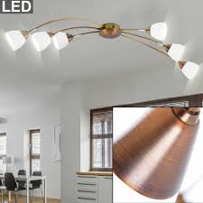 Strahler Gold Weiß Glas Küchen Wohnraum Leuchte Decken Led