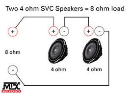 You can put it up to 8 ohms and all the way down o 2 ohms and possible if you have the 4 ohm version, use the wiring shown in the 3rd diagram which is a perfect match for the amp. Subwoofer Wiring Diagrams Mtx Audio Serious About Sound