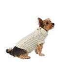 Cream Button Cable Knit Pet Sweater Top Paw