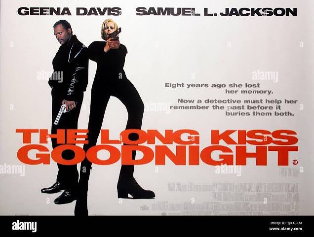 Samuel L. Jackson & Geena Davis Poster Film The Long Kiss Goodnight (1996)  Characters: Mitch Henessey & Director: Renny Harlin 11 October 1996  **WARNING** This Photograph is for editorial use only and