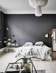 Love The Dark Grey Wall In This Bedroom Small Studio Apartment Decorating Studio Apartment Decorating Dream Decor