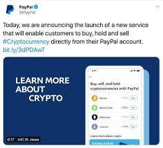 This is not the case, as paypal has to be used in conjunction with an exchange or brokerage platform. Paypal Is Shilling Crypto On The Internet Financial Times