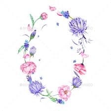 Romantic Watercolor Floral Frame Floral Watercolor Pink And Purple Flowers Framed Tattoo