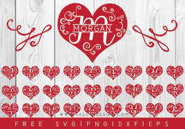 Download Heart Monogram Free Svg Png Dxf Eps By Caluya Design Free Valentine Svg Files Valentine Svg Files Free Monogram Fonts